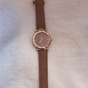 Elegant Brown Leather Strap Watch
